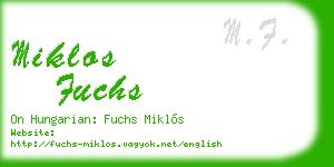 miklos fuchs business card
